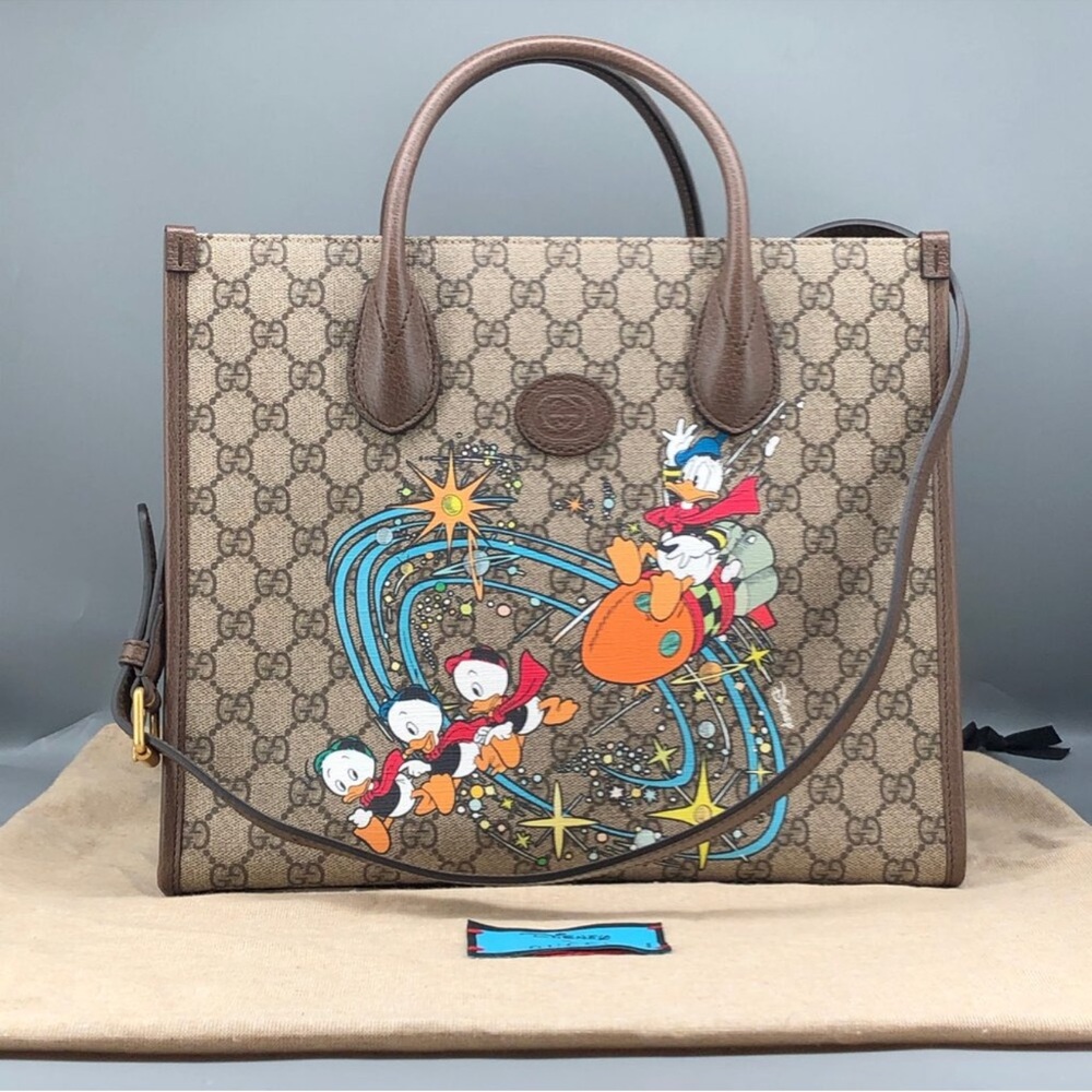 Gucci Beige and Brown Canvas Tote with Disney collab. BRAND NEW CONDITION.